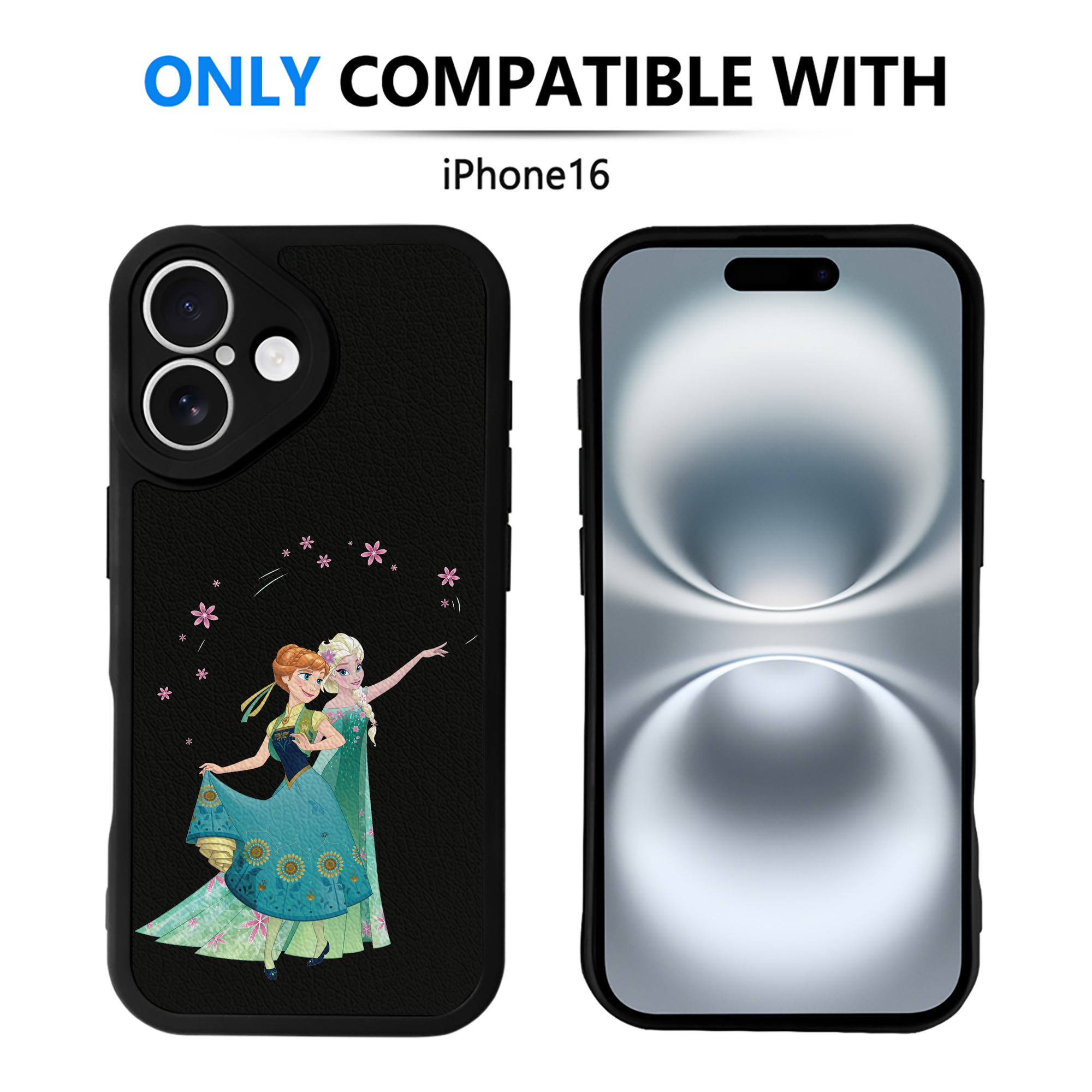 （画像用） アナと雪の女王 アンナ エルサ Frozen Anna Elsa 【iPhone 16シリーズ対応】シリコンスマホケース（レザー調） 材質：シリコン